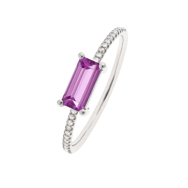 14k amethyst and diamond ring Clearance