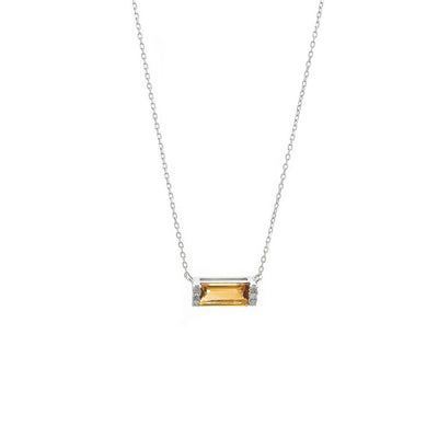 14 KARAT GOLD, DIAMOND AND CITRINE NECKLACE - Tapper's Jewelry 