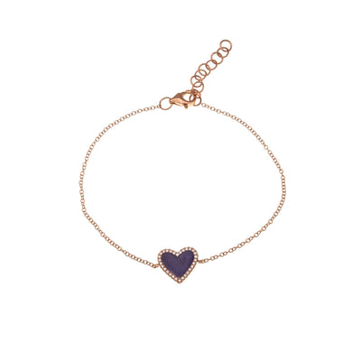 14 KARAT GOLD DIAMOND AND LAPIS BRACELET