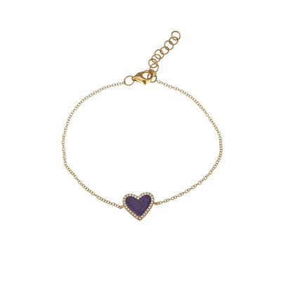 14 KARAT GOLD DIAMOND AND LAPIS BRACELET