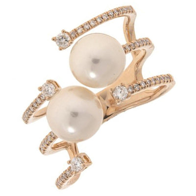 14 KARAT GOLD DIAMOND AND PEARL RING - Tapper's Jewelry 