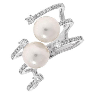 14 KARAT GOLD DIAMOND AND PEARL RING - Tapper's Jewelry 