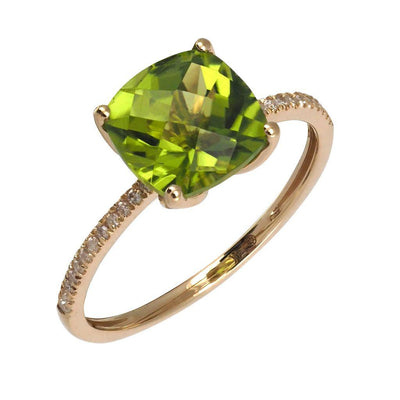 14 KARAT GOLD DIAMOND AND PERIDOT RING - Tapper's Jewelry 