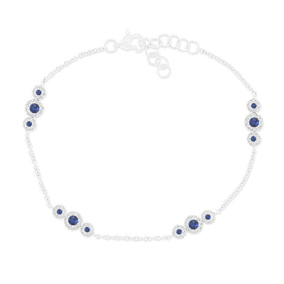 14 KARAT GOLD DIAMOND AND SAPPHIRE BRACELET