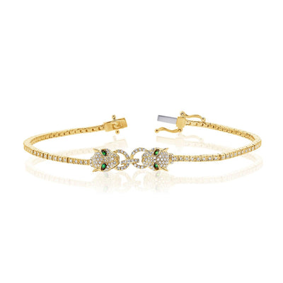 14 KARAT GOLD DIAMOND AND SAPPHIRE BRACELET - Tapper's Jewelry 