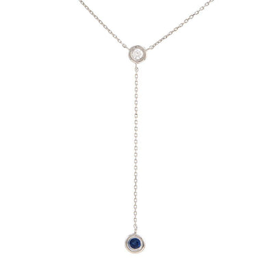 14 KARAT GOLD, DIAMOND AND SAPPHIRE NECKLACE - Tapper's Jewelry 