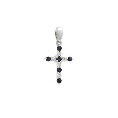14 KARAT GOLD DIAMOND AND SAPPHIRE PENDENT - Tapper's Jewelry 