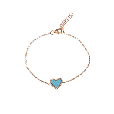 14 KARAT GOLD DIAMOND AND TURQUOISE BRACELET - Tapper's Jewelry 