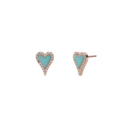 14 KARAT GOLD DIAMOND AND TURQUOISE EARRINGS - Tapper's Jewelry 
