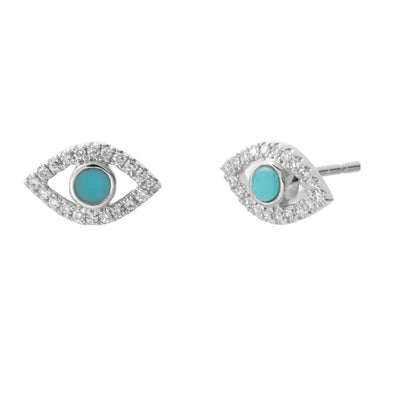 14 KARAT GOLD DIAMOND AND TURQUOISE EARRINGS - Tapper's Jewelry 