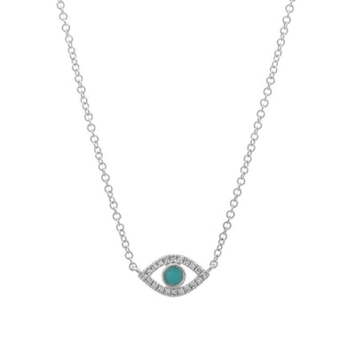 14 KARAT GOLD DIAMOND AND TURQUOISE NECKLACE - Tapper's Jewelry 