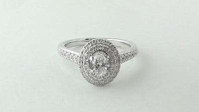 14 KARAT GOLD DIAMOND DOUBLE HALO ENGAGEMENT RING - Tapper's Jewelry 