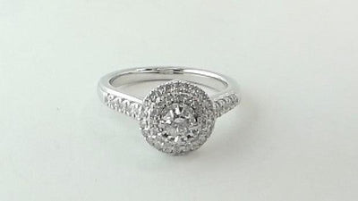 14 KARAT GOLD DIAMOND DOUBLE HALO ENGAGEMENT RING - Tapper's Jewelry 