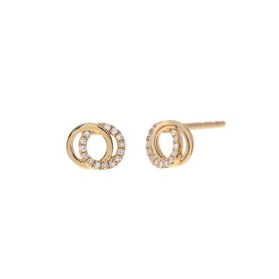 14k Gold Love Knot Diamond Earrings