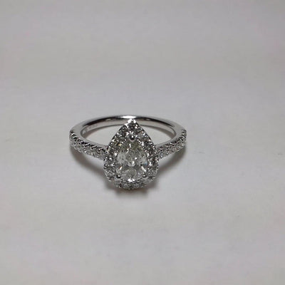 14 KARAT GOLD DIAMOND HALO ENGAGEMENT RING - Tapper's Jewelry 