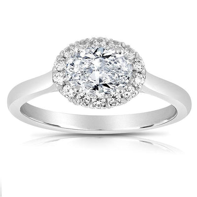 14 KARAT GOLD DIAMOND HALO ENGAGEMENT RING - Tapper's Jewelry 