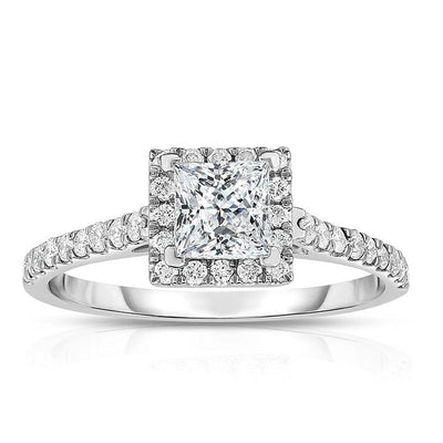 14 KARAT GOLD DIAMOND HALO ENGAGEMENT RING - Tapper's Jewelry 