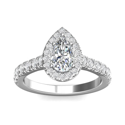 14 KARAT GOLD DIAMOND HALO ENGAGEMENT RING - Tapper's Jewelry 