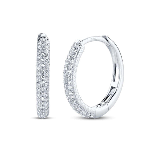 14 KARAT GOLD  DIAMOND HOOP EARRINGS