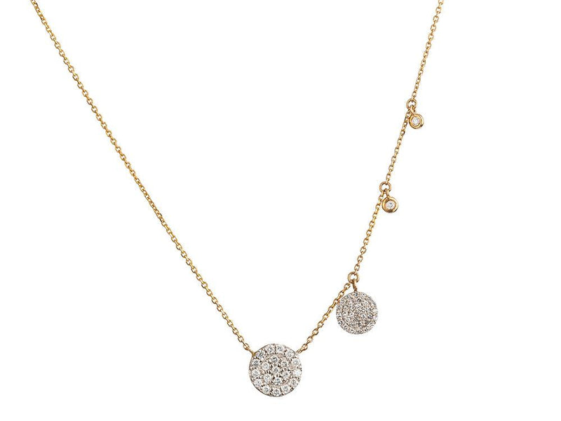Textured Disc Necklace 10K Yellow Gold 17