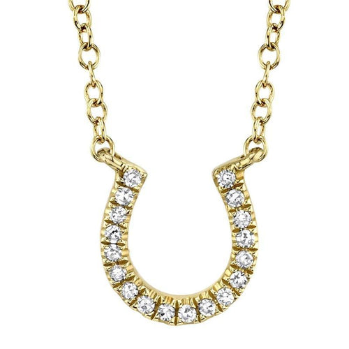 14k Gold Horseshoe pendant Diamond Necklace