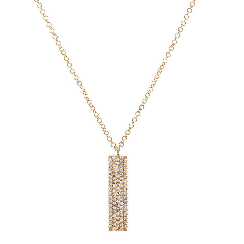 14K Diamond Baguette Bar Necklace - Lulu Designs Jewelry