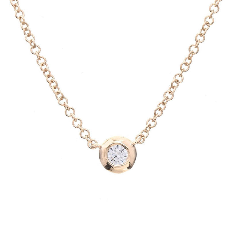 Buy Bezel Set Diamond Necklace / 14k Gold 3 Bezel Diamond Horizontal Bar  Necklace With 3pt White Diamonds/ Diamond Necklace Online in India - Etsy