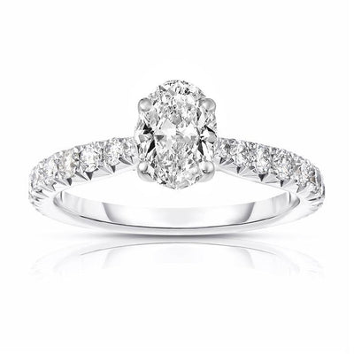 14 KARAT GOLD DIAMOND PAVE ENGAGEMENT RING - Tapper's Jewelry 