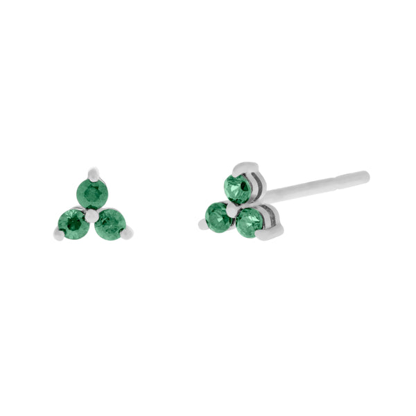 Peridot Studs Titanium Post Earrings, Green Crystal  Pale Green Stud Earrings E1031 display picture 1