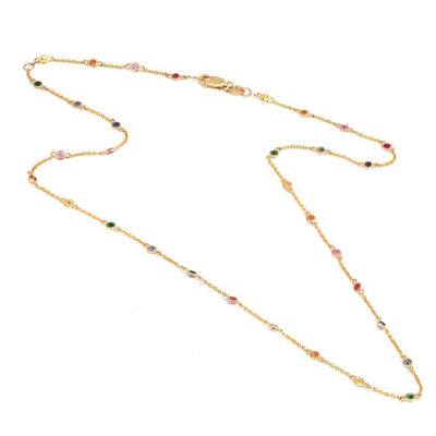 14 KARAT GOLD MULTI COLOR NECKLACE