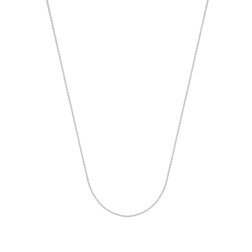 14K White Gold 18" Cable Chain Necklace