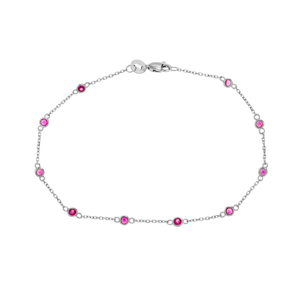 18K White Ruby and Natural Diamond Tennis Bracelet | Christopher's Fine  Jewelry