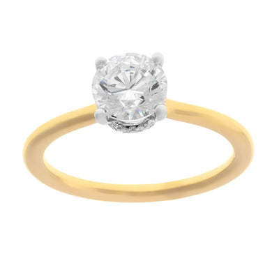 14 KARAT GOLD TWO-TONE SOLITAIRE MOUNTING - Tapper's Jewelry 
