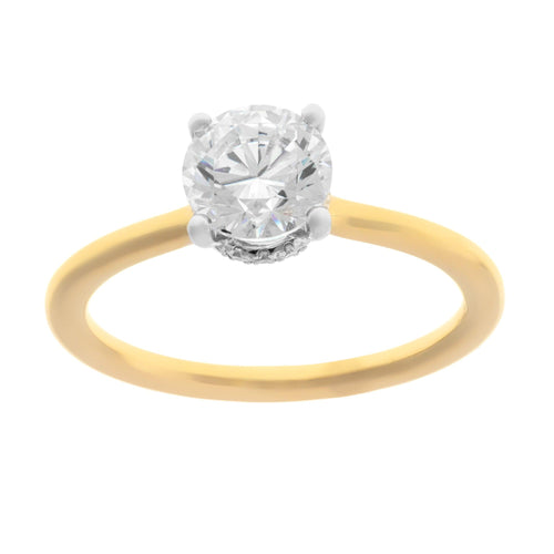 14 KARAT GOLD TWO-TONE SOLITAIRE MOUNTING WITH SCARF