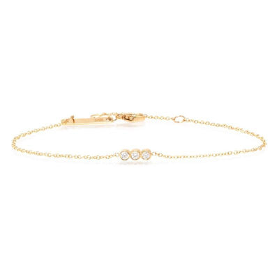 14 KARAT YELLOW GOLD 3 DIAMOND BRACELET - Tapper's Jewelry 