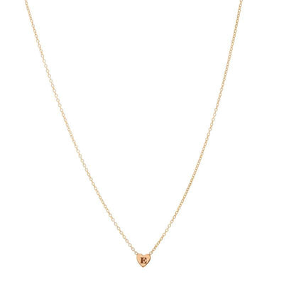 14 KARAT YELLOW GOLD ENGRAVED INITIAL HEART PENDANT NECKLACE - Tapper's Jewelry 