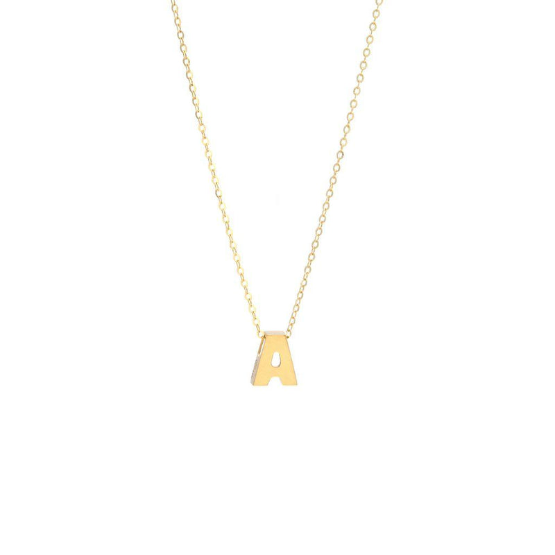 14K Yellow Gold Double Triangles Necklace for Women 018082