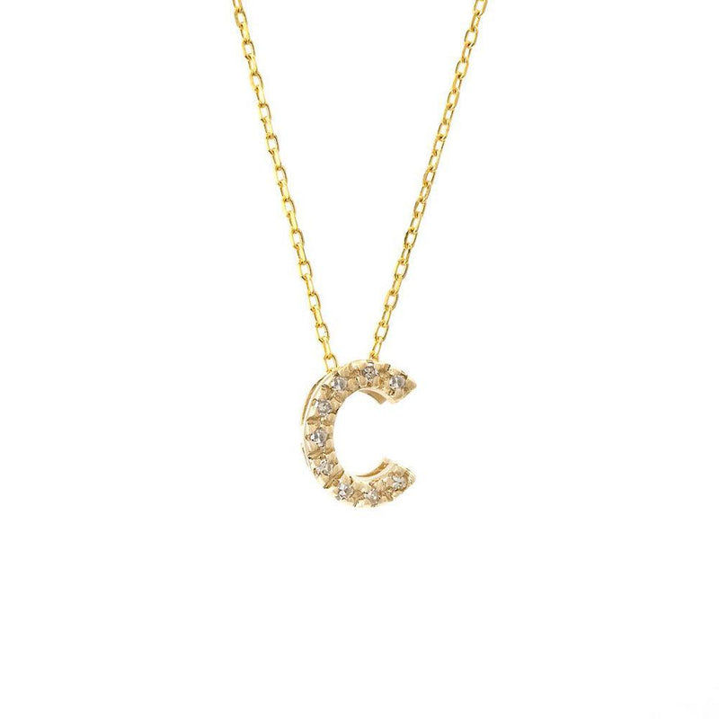 C initial diamond necklace Clearance