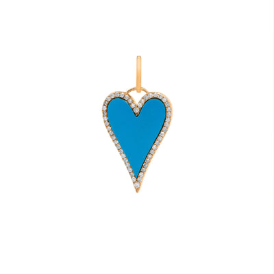 14K GOLD DIAMOND AND TURQUOISE CHARM - Tapper's Jewelry 