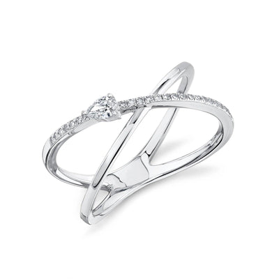 14K GOLD DIAMOND CRISS CROSS RING - Tapper's Jewelry 