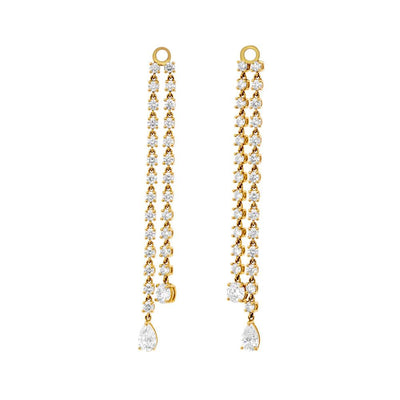 14K Yellow Gold Diamond Drop Earring Jackets