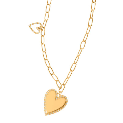 14K GOLD DIAMOND HEART NECKLACE - Tapper's Jewelry 