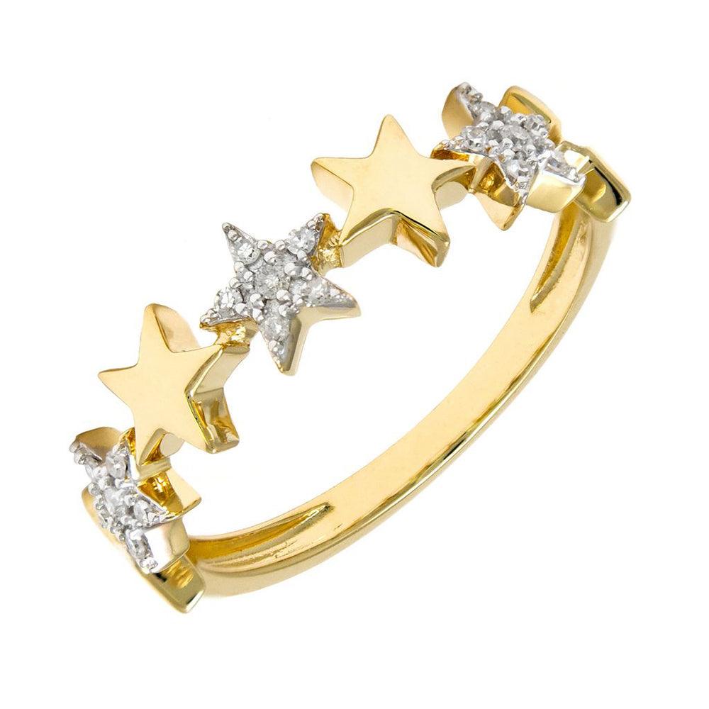 14K GOLD DIAMOND STAR RING