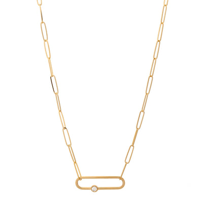 14K GOLD DMOND PAPER CLIP CHAIN - Tapper's Jewelry 