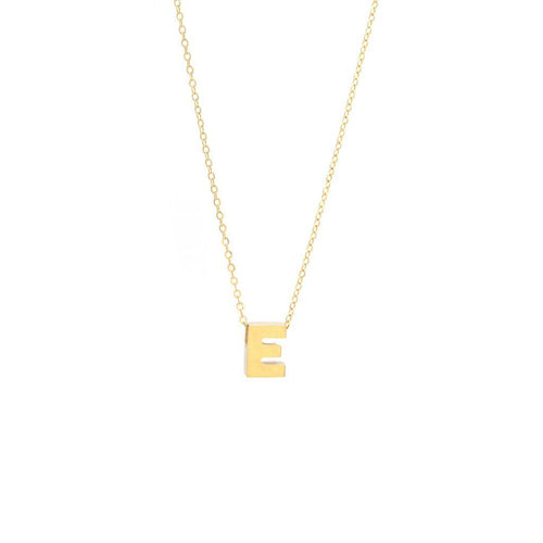 14K Yellow Gold Initial 'E' Necklace