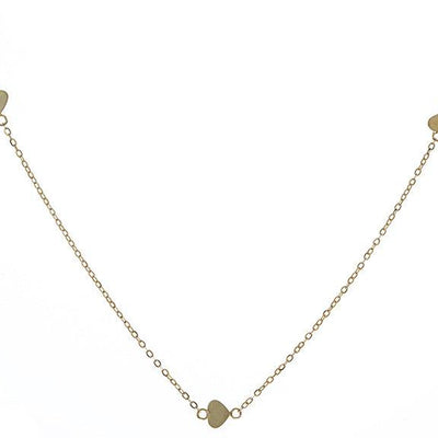 14K GOLD HEART STATION NECKLACE - Tapper's Jewelry 
