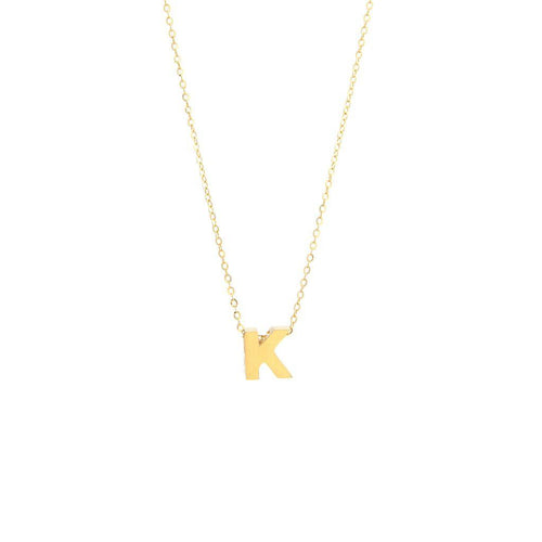 14K Yellow Gold Initial 'K' Necklace