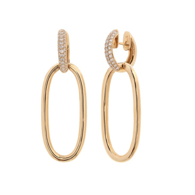 14K GOLD OPEN OVAL DIAMOND EARRINGS - Tapper's Jewelry 