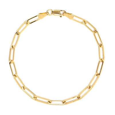 14K GOLD PAPER CLIP LINK BRACELET - Tapper's Jewelry 