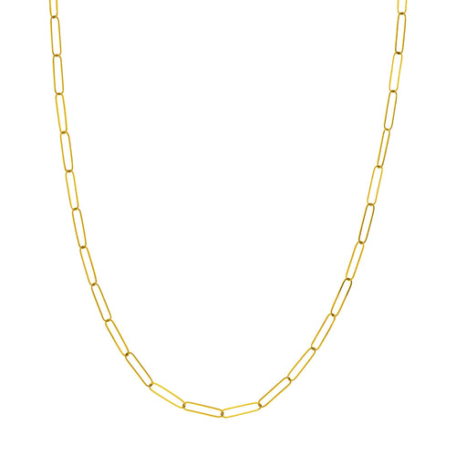 14K Yellow Gold 18" Paperclip Chain Necklace